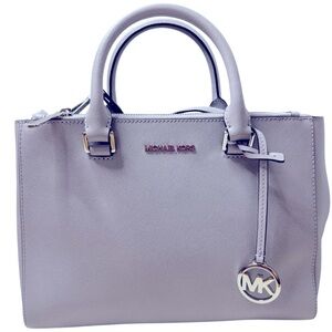 Michael Kors Kellen Saffiano Leather Satchel in Lilac
